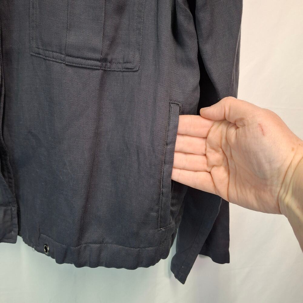 Rails Rowen Utility Jacket Star Embroidered Lyocell Linen Small S Grey Gray - Picture 7 of 14